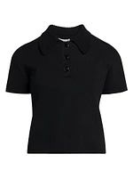 Short Sleeve Polo Shirt with Knit Collar