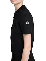 Short Sleeve Polo Shirt with Knit Collar