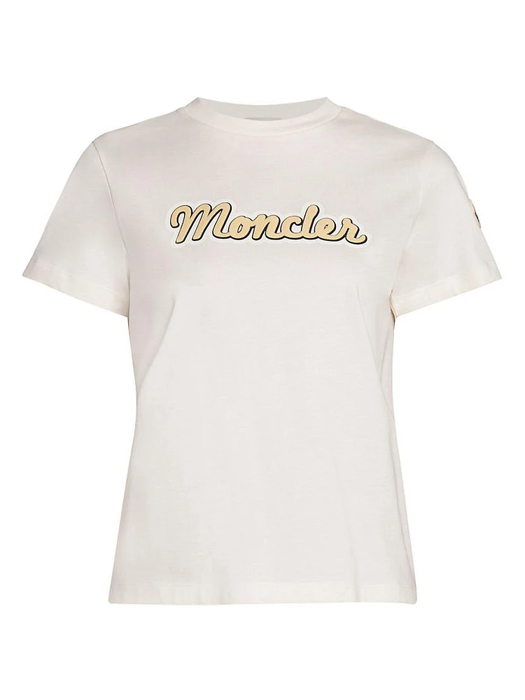 Cotton Logo Embroidered Short Sleeve T-Shirt