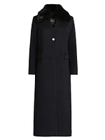 Faux Fur Collar Wool-Blend Coat