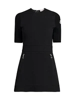 Slim Fit Jersey Short Dress with Ribbed Sleeves