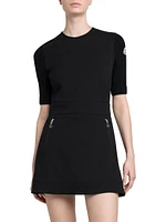 Slim Fit Jersey Short Dress with Ribbed Sleeves