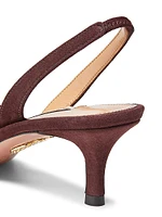 Milanese 50MM Suede Slingback Pumps