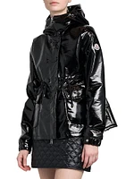 Agnou Hooded Glossy Textured Jacket