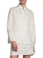 Checkered Quilted Nylon Shirt Jacket