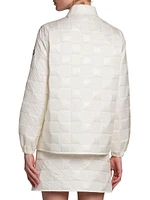 Checkered Quilted Nylon Shirt Jacket