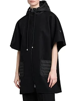 Zip Front Wool Cape