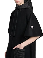 Zip Front Wool Cape