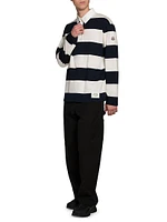 Long Sleeve Striped Rugby Polo Shirt