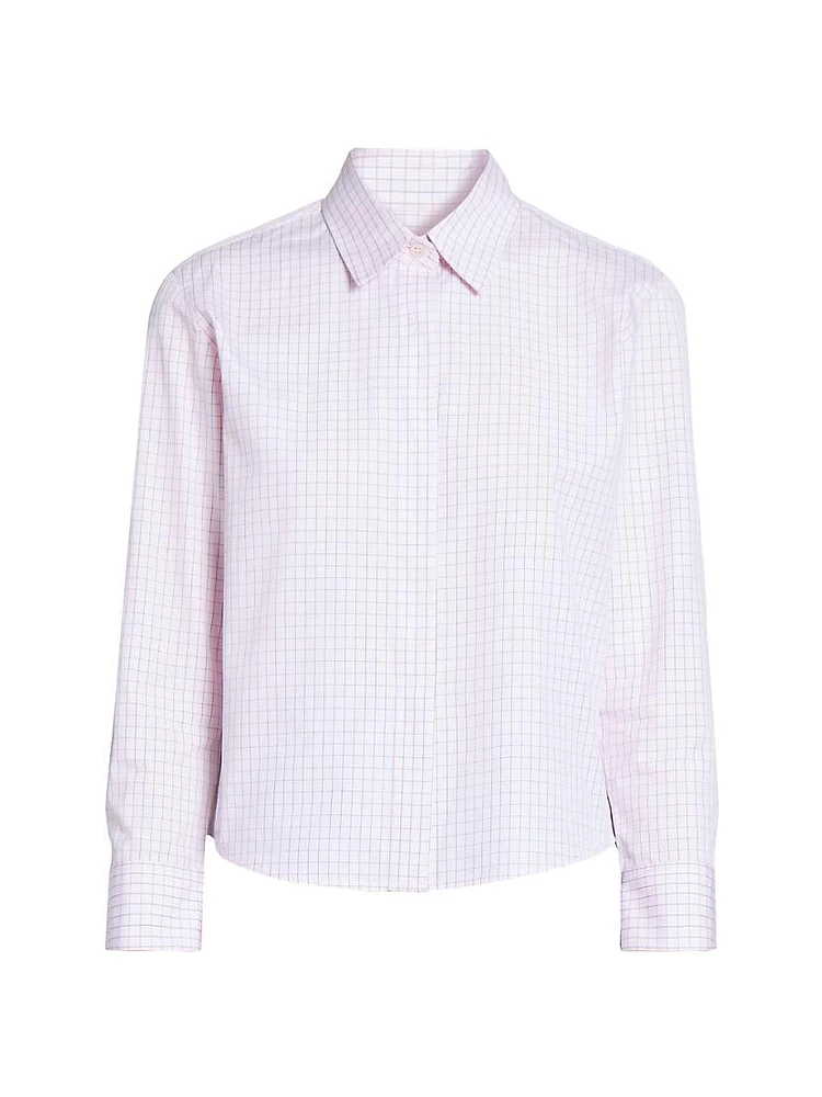 Clavini Grid Cotton Poplin Shirt