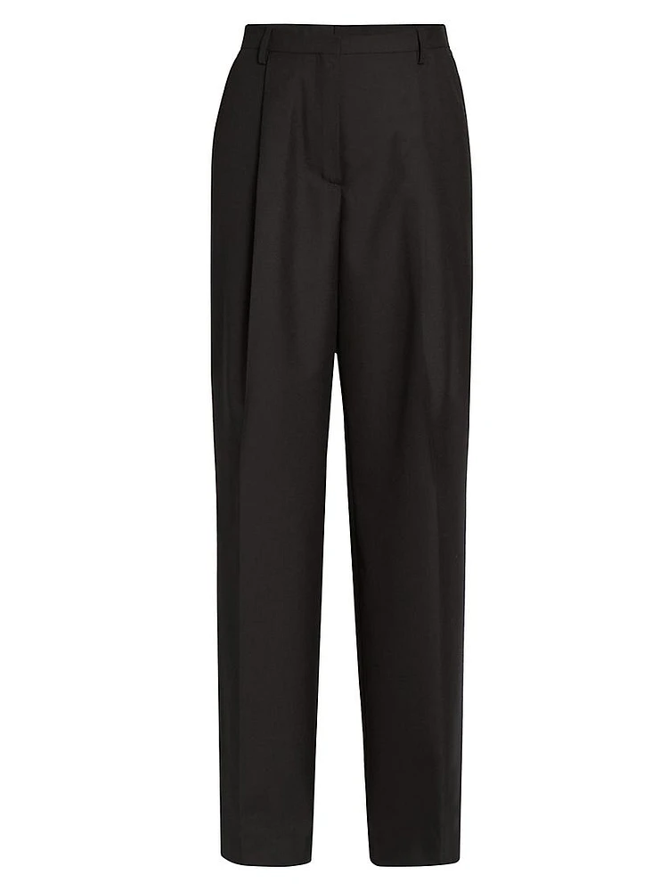 Portia Pleated Wool Pants