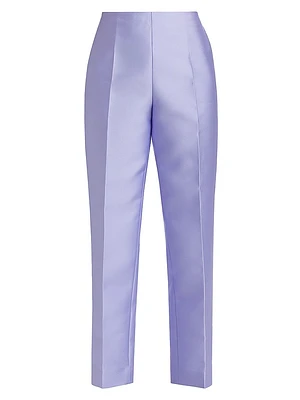 Prati Crease-Front Satin Pants