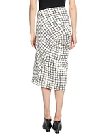 Harens Graphic Cotton Seamed Midi-Skirt