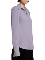 Celindra Crepe Puff-Sleeve Shirt