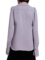 Celindra Crepe Puff-Sleeve Shirt