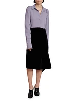 Celindra Crepe Puff-Sleeve Shirt