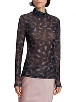 Hoyser Polka Dot Mesh Turtleneck