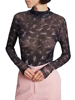 Hoyser Polka Dot Mesh Turtleneck