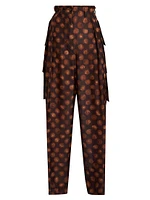 Polkam Polka Dot Silk Cargo Pants