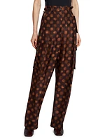 Polkam Polka Dot Silk Cargo Pants