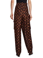 Polkam Polka Dot Silk Cargo Pants