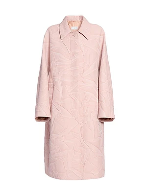 Roolsy Textured Cotton & Silk A-Line Coat