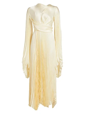Pleated Wrap Dress