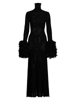 Perforated Knit Maxi Dress