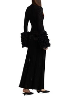 Perforated Knit Maxi Dress