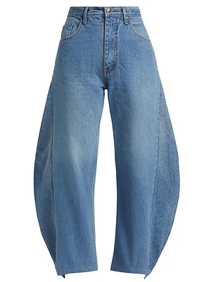 High-Rise Barrel-Leg Jeans