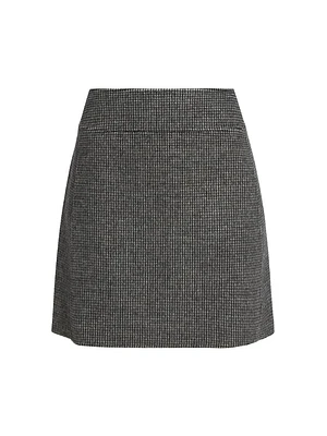 Stone Wool-Mohair Miniskirt