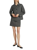 Stone Wool-Mohair Miniskirt