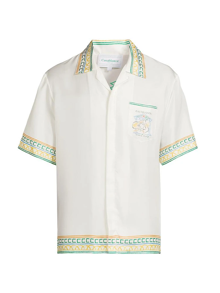 Venus As A Boy Crayon Temple Tennis Club Silk Camp Shirt