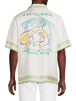 Venus As A Boy Crayon Temple Tennis Club Silk Camp Shirt