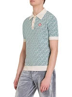 Venus As A Boy Jacquard Logo Wool Polo Shirt