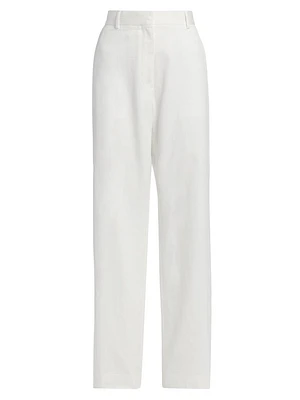 Paxy Cotton Straight-Leg Pants