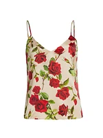 Jane Rose Printed Silk Camisole