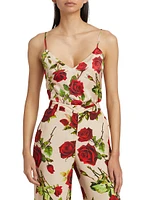 Jane Rose Printed Silk Camisole