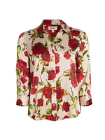 Dani Rose Printed Silk Blouse