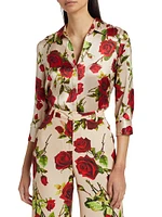 Dani Rose Printed Silk Blouse