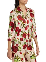 Dani Rose Printed Silk Blouse