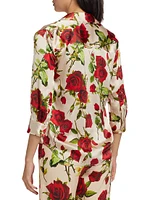 Dani Rose Printed Silk Blouse