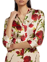 Dani Rose Printed Silk Blouse