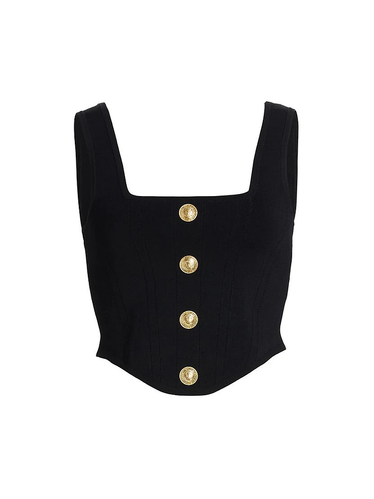 Saga Compact-Knit Corset Top