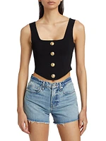 Saga Compact-Knit Corset Top