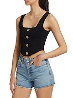 Saga Compact-Knit Corset Top