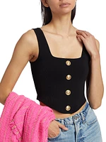 Saga Compact-Knit Corset Top