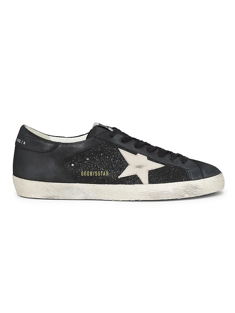 Super Star Crystal-Embellished Leather Sneakers