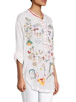 Zadonia Embroidered Tunic Blouse