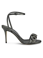 Alvisa Crystal-Embellished Metallic Leather Sandals
